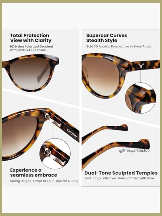 Polarized Cat Eye Sunglasses UV400 Protection Acetate Spring Hinge main image 4